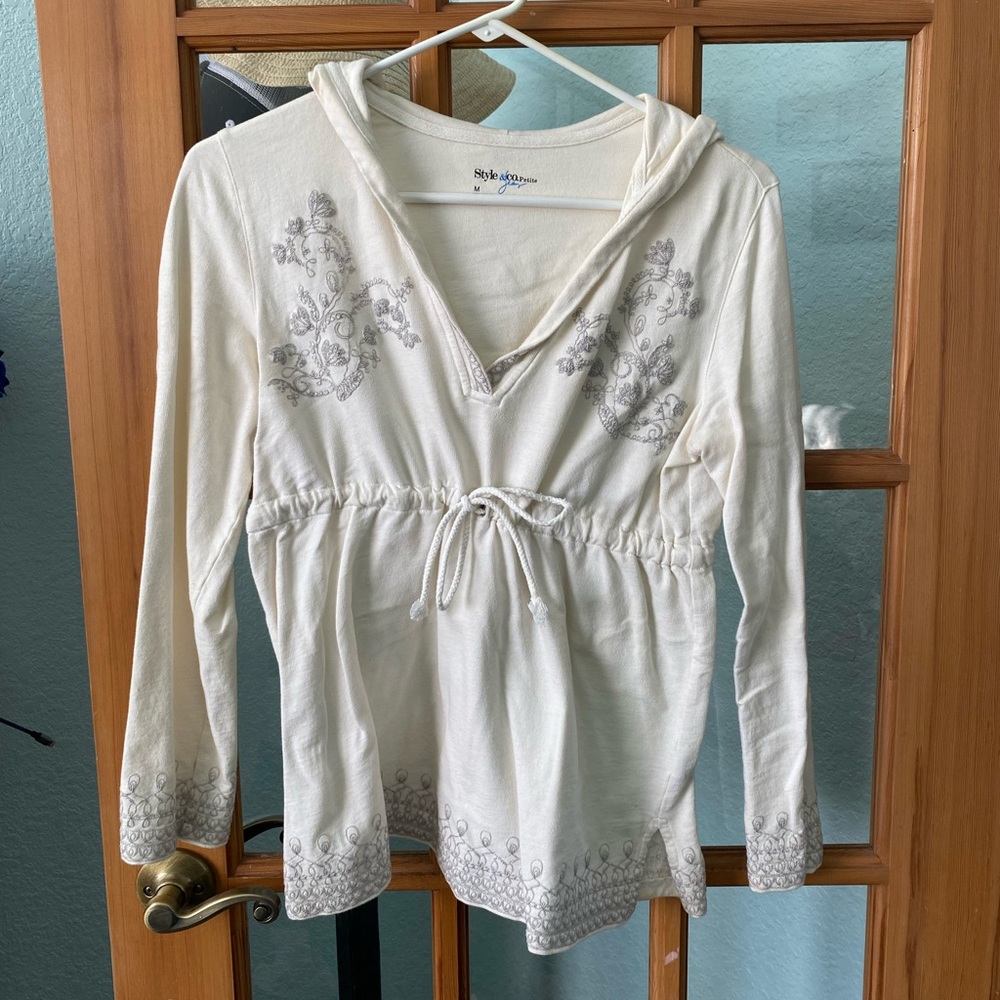 Style and Company embroidered hoodie
